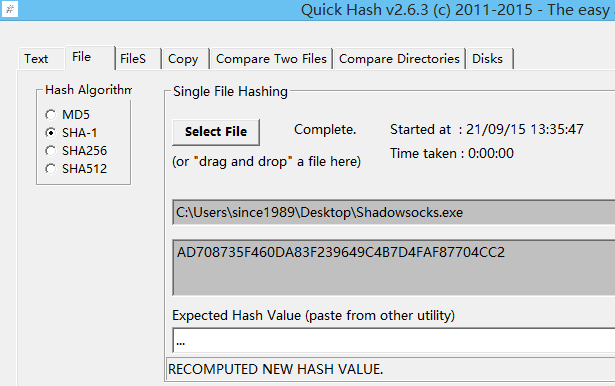download the new for android QuickHash 3.3.4